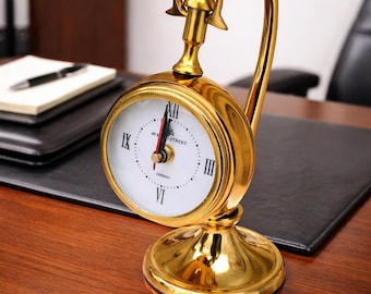 Engraved Handmade Table Clock , Non -ticking | Analog Display | Retirement| Employee appreciation gift