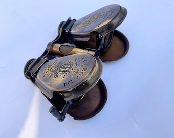 Brass Antique Binocular: Royal Navy Style, WWI Era Reproduction
