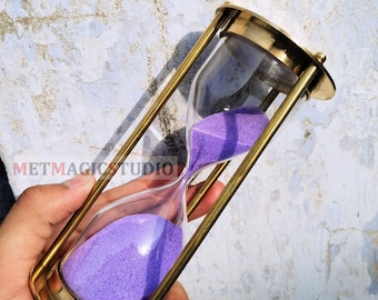 Vintage Sandtimer, 5 Minutes Nautical Custom Hourglass , Personalized Anniversary Gift For Office Decor