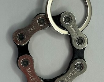 Black and silver Sram Bike Chain Keychain