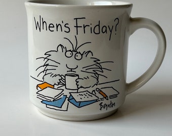 Sandra Boynton vintage When’s Friday mug coffee tea cup Japan