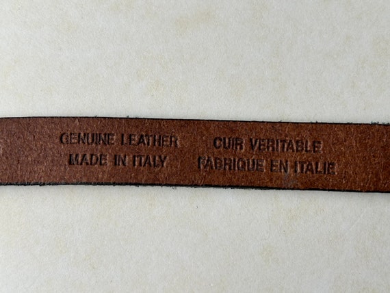 Hunter green & teal suede vintage leather belt Cl… - image 4