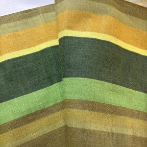 Crisp vintage cotton canvas fabric material gold greens stripe 3 yards available