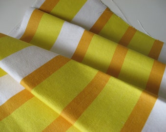 Sturdy vintage cotton canvas sling patio chair fabric material yellow orange awning stripe