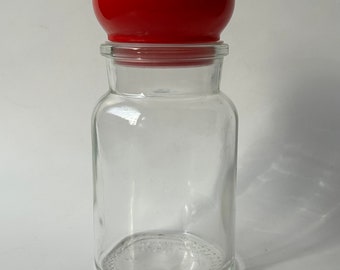 Belgian apothecary jar red glass topper Belgium bottle medium size