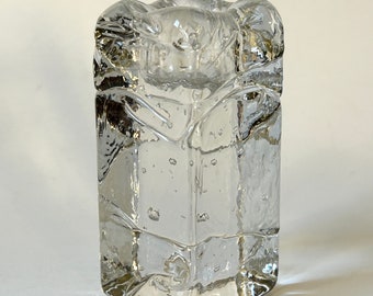 Excellent Tapio Wirkkala Arkipelago midcentury vintage ice glass taper candle holder