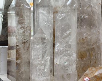 Natural Clear Quartz Tower, Home Decor, Crystal Obelisk Carvings, Healing Stone