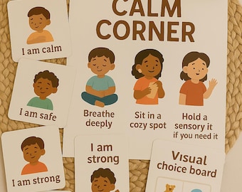 Calm Corner Visual Choice Board Printable | Emotional Regulation Cards for Kids |  Calm Down Kit | Preschool & Classroom | Neurodivergent