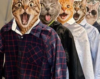 Set of 5 Cat Face Hangers for Kids, Fun Novelty Item
