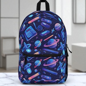 Galaxy Planets School Backpack: Space Pattern Bookbag for Kids & Teens