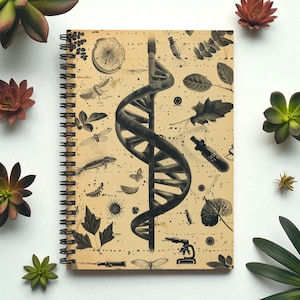 DNA Biology Spiral Notebook | Vintage Science Journal for Students & Teachers | STEM Gift