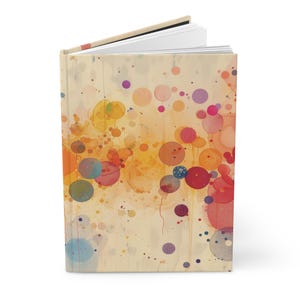 Abstract Art Notebook | Modern Watercolor Circles Design | Artistic Journal | 150 Lined Pages | Aesthetic Hardcover Wrap | Creative Gift