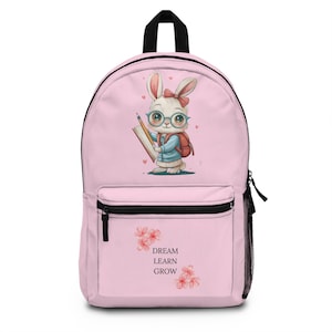 Pink Bunny School Backpack: Kawaii Kids Back-to-School Bag