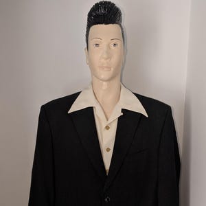 Rockabilly Herr Fleck Box jacka svart med korsmönster XL