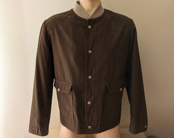 Vintage Men's Sports Bomber Jacket with hip flap pockets and western style stitching Chest 40"