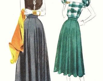 Classic 1940's panel skirt in two different lengths 26" waist repro #20