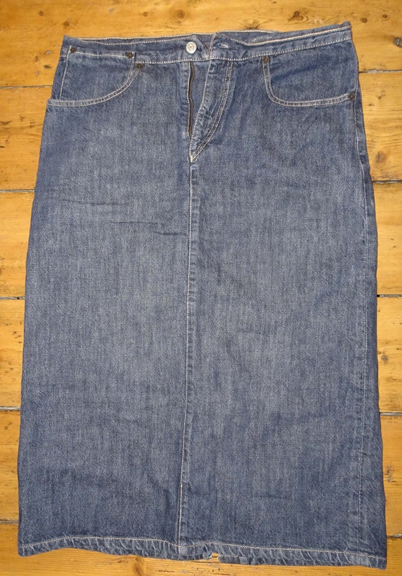 RARE LEVI's jeans SKIRT  - red tab, one pocket wi… - image 4