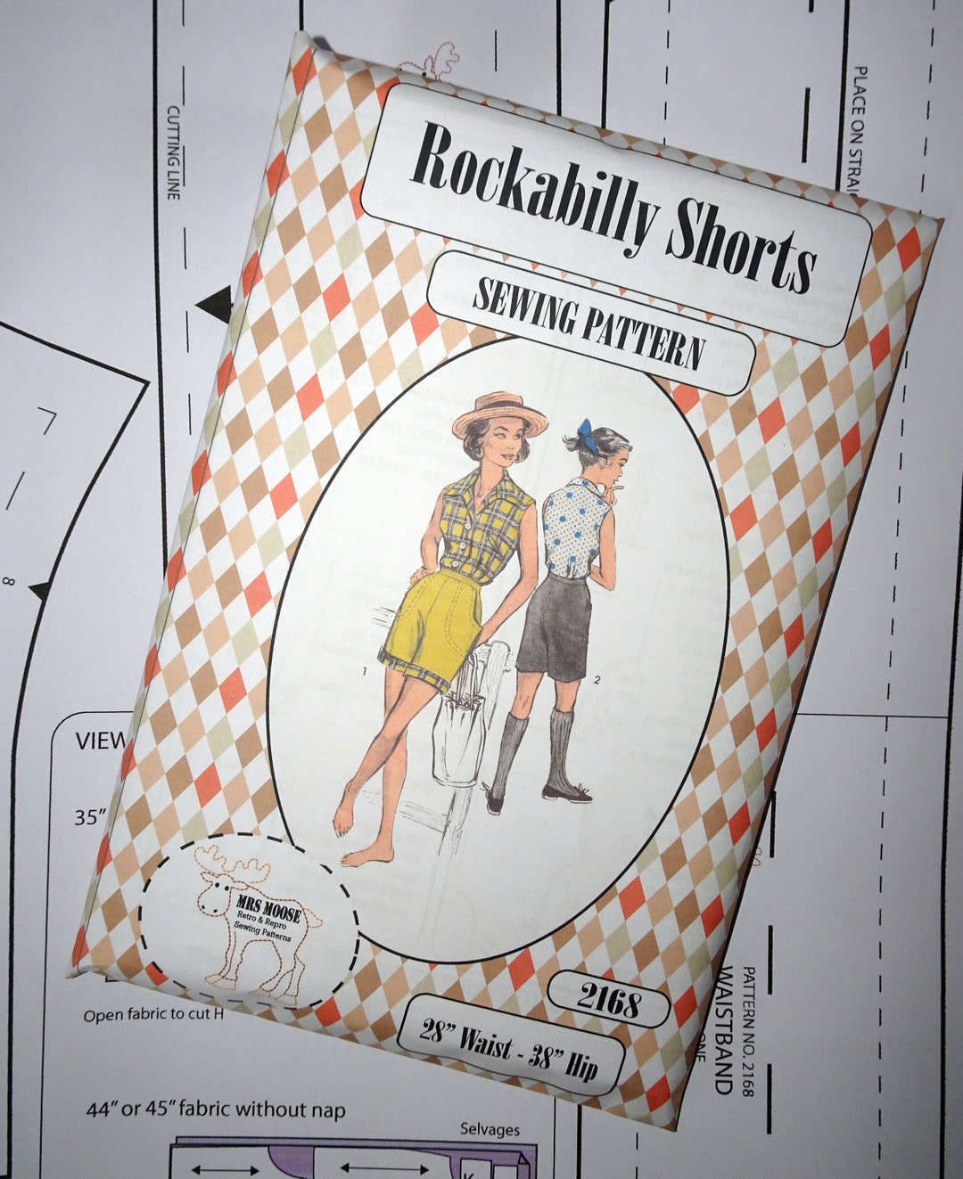 Repro Vintage ROCKABILLY SHORTS Sewing Pattern Paper Copy Etsy