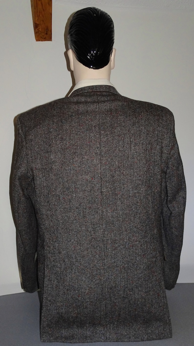Rockabilly Mens Sports coat wool jacket grey/brown tweed with | Etsy