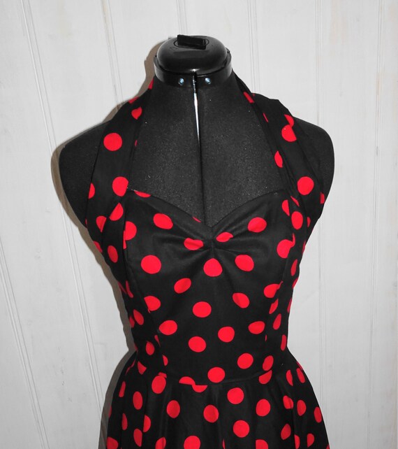 Vivien of Holloway Full Skirt Halter Neck Dress in Black With - Etsy Ireland