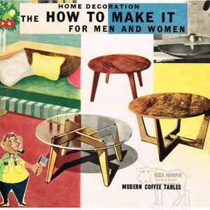 Vintage 1950's instructions HOW TO make a retro round Coffee table in three versions *Instant download* PDF #53