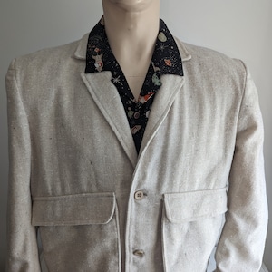 Rare Vintage Rockabilly Smart Jacket with deep front pockets in a cool fleck wool