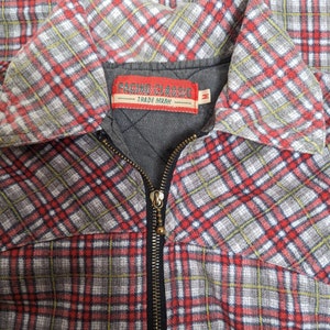 Vintage Pacino Rockabilly Men&#39;s zipped work quilted shirt jacket with button front pockets. M