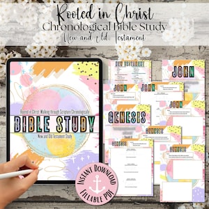 Digital Bible Study Journal | Full Old & New Testament | 270-Page Christian Study PDF for Women | Rooted in Christ Series