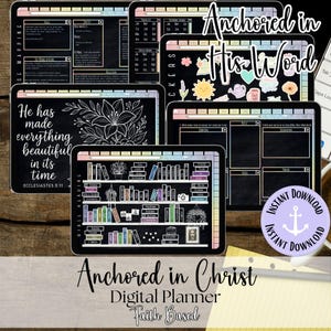 Digital trosplanerare: Kristen bibelstudiejournal (iPad PDF, utskrivbar) Förankrad i Kristus