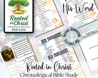 Kids Chronological Bible Study Workbook: Printable Christian Study Guide (PDF Download)