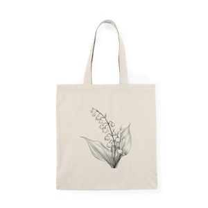 Natural Tote Bag,lily of the valley flowers