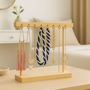 Walnut Necklace Display Stand – Handmade Wooden Jewelry Holder | Elegant Organizer & Gift for Jewelry Lovers