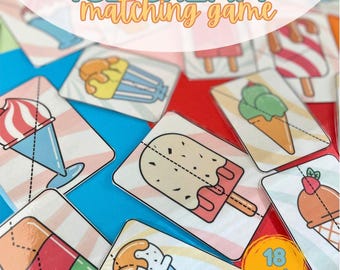 Ice Cream Matching Cards: Summer Printable Game Activity for Kids (PDF Download)