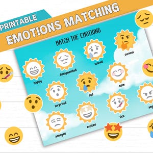 Emotions Matching Game: Toddler & Preschool Printable Activity (PDF Download