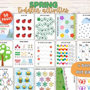 Diario de aprendizaje de primavera para niños pequeños: 50 actividades de primavera para niños de 2 a 5 años (paquete imprimible)