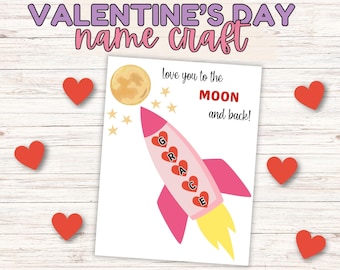 Valentine's Day Name Craft: Cut and paste activity for preschool and kindergarten kids (Printable templates)