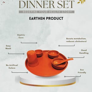 Handmade Clay Dinner Set | Mud Dinner Set| Terracotta Dinner Set | Mud Plate Set | Kachi Rasoi