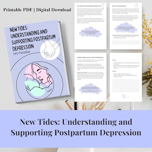 New Tides: A Mental Health Workbook for Postpartum Mothers | Therapy-Inspired Support & Self-Compassion Exercises (Digital PDF) in English