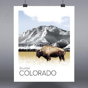 Boulder Colorado Art Print, Unframed
