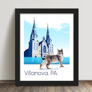 Villanova Framed Art Print, Home Decor, Modern Design, Gift for Villanova Graduates and Students, Villanova Wildcats