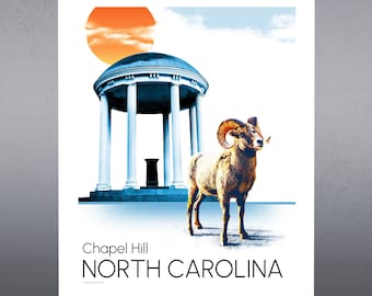 Chapel Hill North Carolina Art Print, Unframed