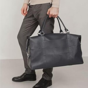 レザートラベルバッグ ダークブルー - BN-BAG-41-mystic