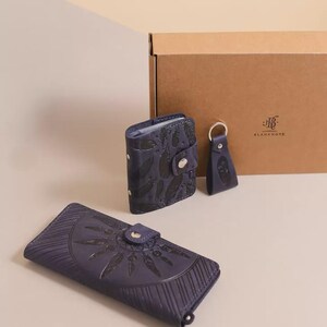 Women's Leather Accessories Set Hanoi - BN-set-access-40-nn-pero