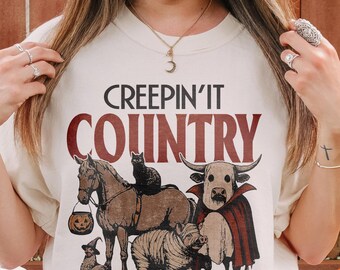 Creepin' It Country Halloween Tee: Funny Western Animal Costume