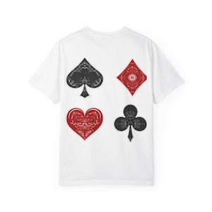 Camiseta unisex inspirada en el casino, elegante camiseta gráfica, regalo para gamers, ropa informal, ideal para noches de póker.