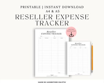 Tracker delle spese del rivenditore / Foglio finanziario stampabile (PDF A4, A5)