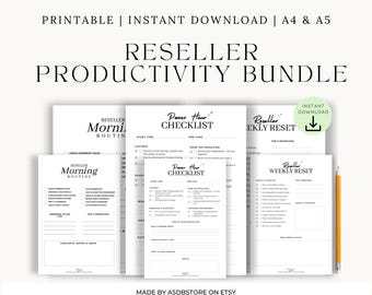 Reseller Productivity Kit | Routine & Weekly Reset Bundle (Printable PDF A4/A5)