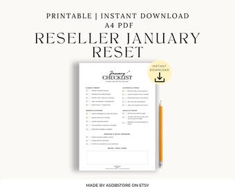 January Reset Checklist for Resellers | New Year Business Reset | A4 PDF
