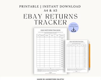 Strumento di monitoraggio dei resi eBay: registro rivenditori stampabile (PDF A4 + A5)