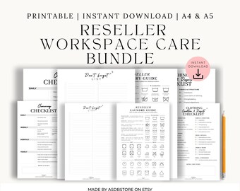 Workspace Care Bundle | Cleaning & Clothing Prep Checklists for Resellers (Printable PDFs)